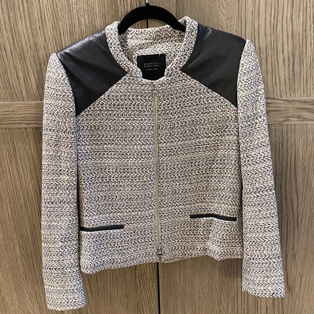 Tweed and Leather Jacket - Picture 6 of 14